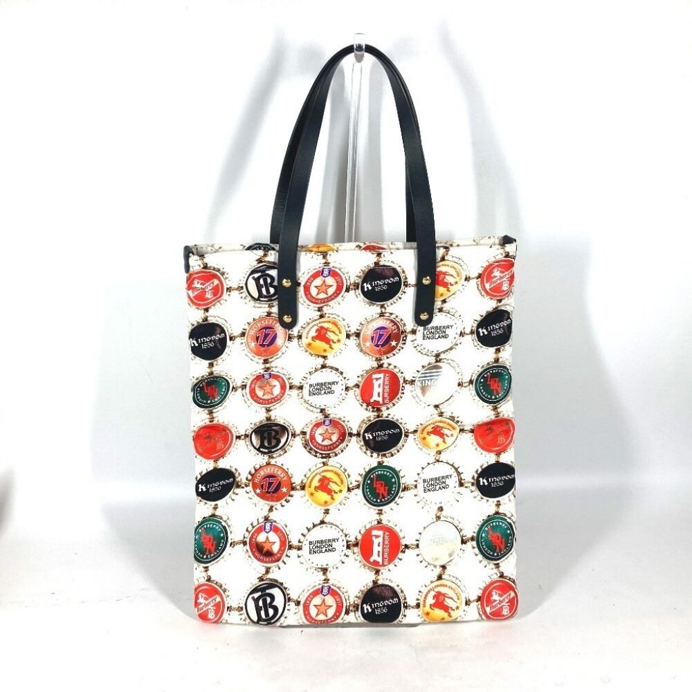BURBERRY 8022365 logo Tote Bag Vertical Type Shoulder Bag Multicolore - Picture 11 of 15